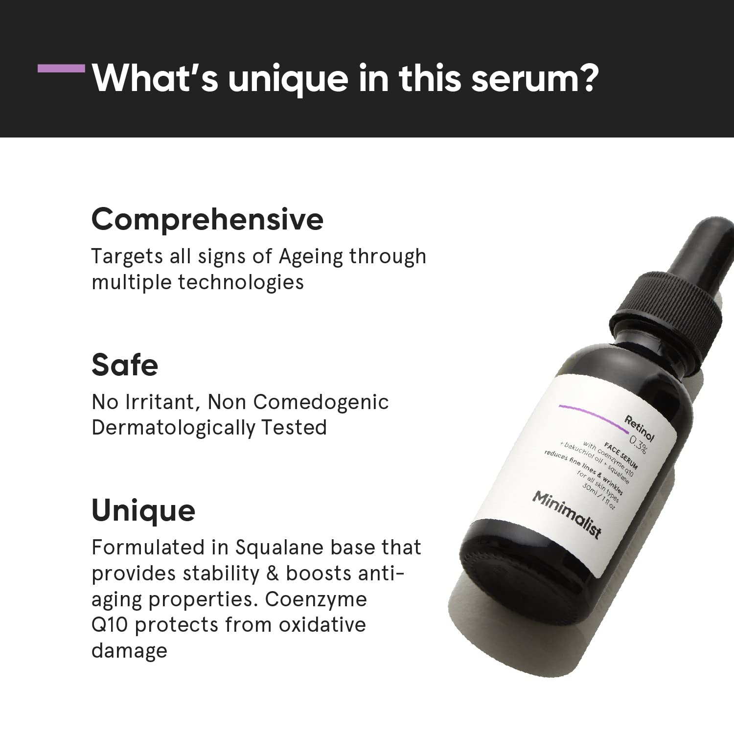 Minimalist Anti-Aging Night Serum with 0.3% Retinol & Q10 - Image 5