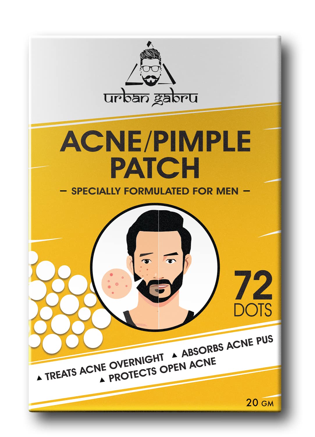 UrbanGabru Acne Pimple Patch - 72 Invisible Facial Stickers | Active Acne Absorbing Patch